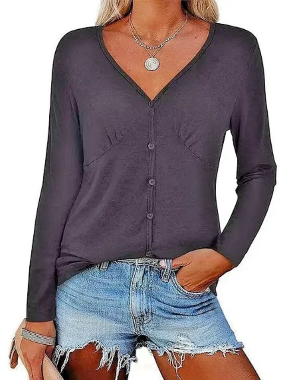 Women's Black Super Soft button shirt blouse top thin BEAUTIFUL! NWT !**READ**